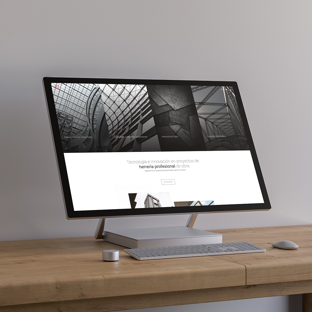 Desktop screen of website design business